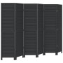 Black Paulownia solid wood 6-panel dividing screen by , Room dividers - Ref: Foro24-358857, Price: 191,10 €, Discount: %