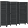 Black Paulownia solid wood 6-panel dividing screen by , Room dividers - Ref: Foro24-358857, Price: 161,93 €, Discount: %