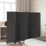 Black Paulownia solid wood 6-panel dividing screen by , Room dividers - Ref: Foro24-358857, Price: 191,10 €, Discount: %