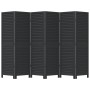 Black Paulownia solid wood 6-panel dividing screen by , Room dividers - Ref: Foro24-358857, Price: 191,10 €, Discount: %