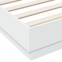 Estructura de cama madera de ingeniería blanca 160x200 cm