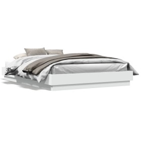 Estructura de cama madera de ingeniería blanca 120x200 cm de , Camas y somieres - Ref: Foro24-3209863, Precio: 142,39 €, Desc...