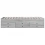 Sonoma gray engineered wood lounger with drawers 75x190 cm by , Beds and slatted bases - Ref: Foro24-3280893, Price: 170,56 €...