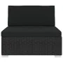 Asiento seccional central y cojines 1 ud ratán sintético negro by vidaXL, Modular outdoor sofas - Ref: Foro24-46796, Price: 1...