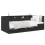 Lounger with black engineered wood drawers 90x200 cm by , Beds and slatted bases - Ref: Foro24-3280847, Price: 193,82 €, Disc...