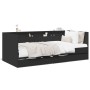 Tumbona con cajones madera de ingeniería negro 90x200 cm de , Camas y somieres - Ref: Foro24-3280847, Precio: 195,29 €, Descu...