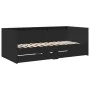 Lounger with black engineered wood drawers 90x200 cm by , Beds and slatted bases - Ref: Foro24-3280847, Price: 193,82 €, Disc...