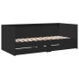 Tumbona con cajones madera de ingeniería negro 90x200 cm de , Camas y somieres - Ref: Foro24-3280847, Precio: 195,29 €, Descu...