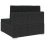 Asiento seccional central y cojines 1 ud ratán sintético negro by vidaXL, Modular outdoor sofas - Ref: Foro24-46796, Price: 1...
