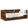Lounger with drawers engineered smoked oak wood 75x190 cm by , Beds and slatted bases - Ref: Foro24-3280864, Price: 169,25 €,...