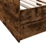 Lounger with drawers engineered smoked oak wood 75x190 cm by , Beds and slatted bases - Ref: Foro24-3280864, Price: 169,25 €,...