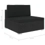Asiento seccional central y cojines 1 ud ratán sintético negro by vidaXL, Modular outdoor sofas - Ref: Foro24-46796, Price: 1...