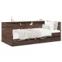 Lounger with brown oak engineered wood drawers 75x190 cm by , Beds and slatted bases - Ref: Foro24-3280866, Price: 174,07 €, ...