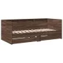 Lounger with brown oak engineered wood drawers 75x190 cm by , Beds and slatted bases - Ref: Foro24-3280866, Price: 174,07 €, ...