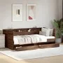 Lounger with brown oak engineered wood drawers 75x190 cm by , Beds and slatted bases - Ref: Foro24-3280866, Price: 174,07 €, ...