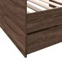 Lounger with brown oak engineered wood drawers 75x190 cm by , Beds and slatted bases - Ref: Foro24-3280866, Price: 174,07 €, ...