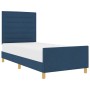 Estructura de cama con cabecera Azul 100 x 200 cm tela