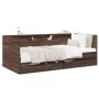 Lounger with brown oak engineered wood drawers 100x200 cm by , Beds and slatted bases - Ref: Foro24-3280845, Price: 232,74 €,...