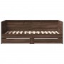 Lounger with brown oak engineered wood drawers 100x200 cm by , Beds and slatted bases - Ref: Foro24-3280845, Price: 236,12 €,...