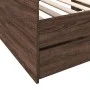 Lounger with brown oak engineered wood drawers 100x200 cm by , Beds and slatted bases - Ref: Foro24-3280845, Price: 232,74 €,...