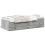 Concrete gray engineered wood lounger with drawers 75x190 cm by , Beds and slatted bases - Ref: Foro24-3280891, Price: 165,41...