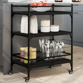 Black Engineered Wood Kitchen Cart 65x40x86.5cm by , Kitchen and dining carts - Ref: Foro24-842396, Price: 63,42 €, Discount: %