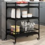 Schwarzer Küchenwagen aus Holzwerkstoff, 65 x 40 x 86,5 cm von , Küchen- und Speisewagen - Ref: Foro24-842396, Preis: 64,05 €...