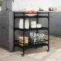 Schwarzer Küchenwagen aus Holzwerkstoff, 65 x 40 x 86,5 cm von , Küchen- und Speisewagen - Ref: Foro24-842396, Preis: 64,05 €...