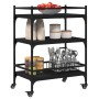 Schwarzer Küchenwagen aus Holzwerkstoff, 65 x 40 x 86,5 cm von , Küchen- und Speisewagen - Ref: Foro24-842396, Preis: 64,05 €...