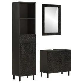 3-teiliges Badezimmerschrank-Set aus massivem Mangoholz von , Badezimmermöbel - Ref: Foro24-3206294, Preis: 299,50 €, Rabatt: %