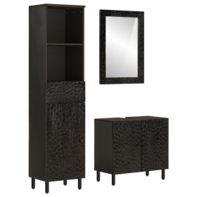 Conjunto de armarios de baño 3 piezas madera maciza de mango de , Muebles de baño - Ref: Foro24-3206294, Precio: 309,78 €, De...