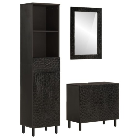 3-teiliges Badezimmerschrank-Set aus massivem Mangoholz von , Badezimmermöbel - Ref: Foro24-3206294, Preis: 309,78 €, Rabatt: %