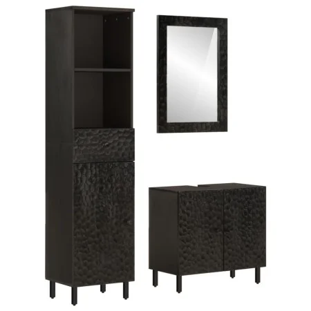 Conjunto de armarios de baño 3 piezas madera maciza de mango de , Muebles de baño - Ref: Foro24-3206294, Precio: 299,44 €, De...