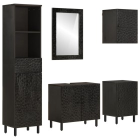 Conjunto de armarios de baño 5 piezas madera maciza de mango de , Muebles de baño - Ref: Foro24-3206296, Precio: 454,55 €, De...