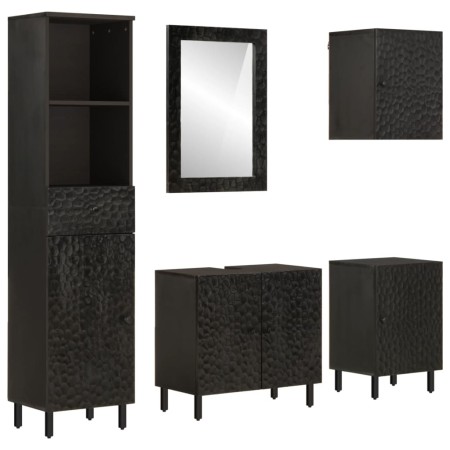 5-piece bathroom cabinet set solid mango wood by , Bathroom furniture - Ref: Foro24-3206296, Price: 454,55 €, Discount: %