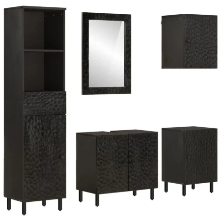 5-teiliges Badezimmerschrank-Set aus massivem Mangoholz von , Badezimmermöbel - Ref: Foro24-3206296, Preis: 439,51 €, Rabatt: %