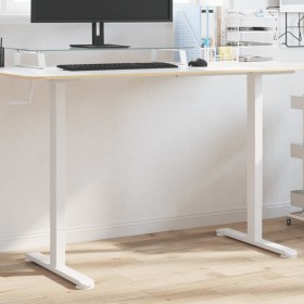 Marco de escritorio de pie acero blanco (94-135)x60x(70-114) cm