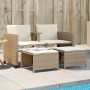 2 seater garden sofa with beige PE rattan table and stools by , Garden sets - Ref: Foro24-368420, Price: 239,56 €, Discount: %