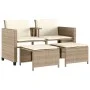 2 seater garden sofa with beige PE rattan table and stools by , Garden sets - Ref: Foro24-368420, Price: 234,64 €, Discount: %