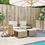 2 seater garden sofa with beige PE rattan table and stools by , Garden sets - Ref: Foro24-368420, Price: 239,56 €, Discount: %