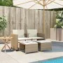 2 seater garden sofa with beige PE rattan table and stools by , Garden sets - Ref: Foro24-368420, Price: 234,64 €, Discount: %
