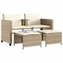 2 seater garden sofa with beige PE rattan table and stools by , Garden sets - Ref: Foro24-368420, Price: 234,64 €, Discount: %