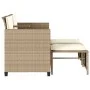 2 seater garden sofa with beige PE rattan table and stools by , Garden sets - Ref: Foro24-368420, Price: 234,64 €, Discount: %