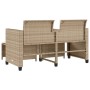2 seater garden sofa with beige PE rattan table and stools by , Garden sets - Ref: Foro24-368420, Price: 239,56 €, Discount: %