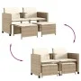 2 seater garden sofa with beige PE rattan table and stools by , Garden sets - Ref: Foro24-368420, Price: 234,64 €, Discount: %