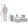 Sofá de jardín 2 plazas con mesa y taburetes ratán PE beige de , Conjuntos de jardín - Ref: Foro24-368420, Precio: 170,45 €