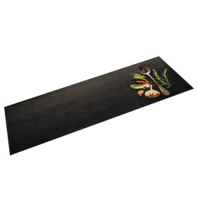 Alfombra de cocina lavable terciopelo dibujo especias 45x150 cm