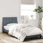 Dark gray velvet bed frame with LED lights 90x190 cm by , Beds and slatted bases - Ref: Foro24-3213752, Price: 159,55 €, Disc...
