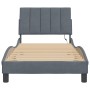 Dark gray velvet bed frame with LED lights 90x190 cm by , Beds and slatted bases - Ref: Foro24-3213752, Price: 164,73 €, Disc...