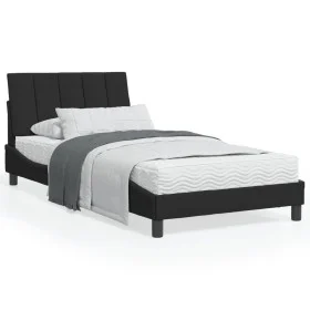 Black velvet bed frame with LED lights 100x200 cm by , Beds and slatted bases - Ref: Foro24-3213765, Price: 130,10 €, Discoun...